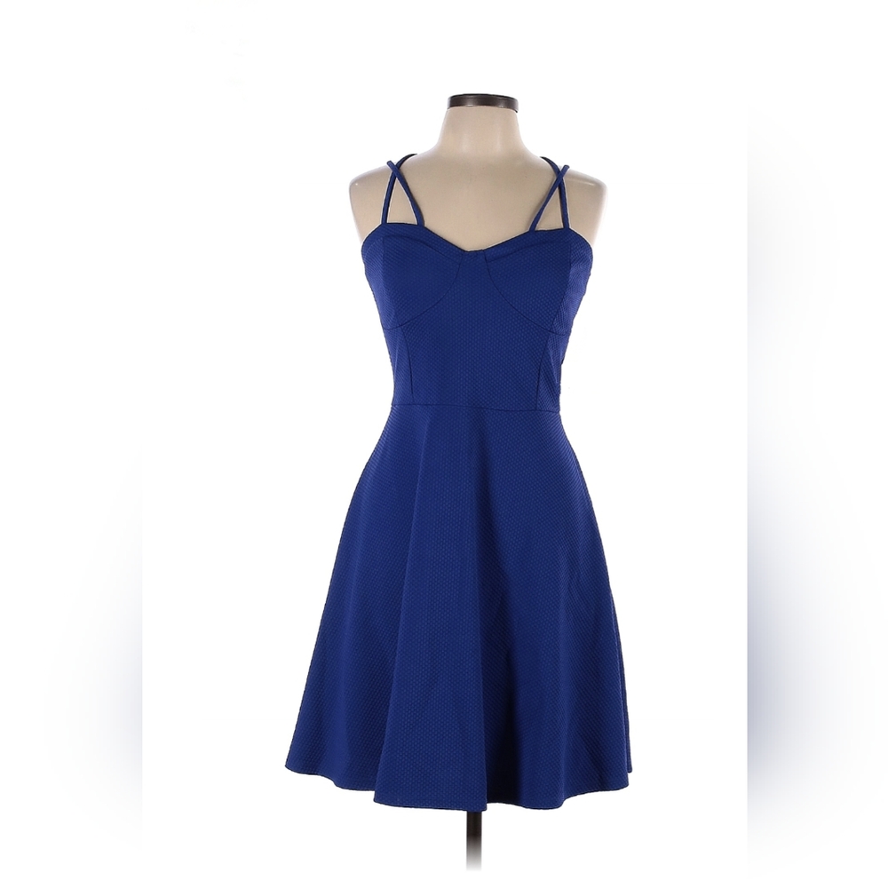 Just fab strappy fit and flare blue dress Size XS